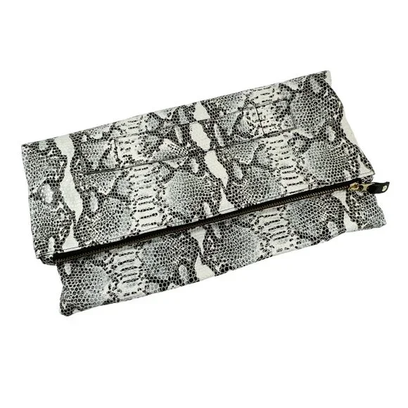 BLAIR RITCHEY Foldover Snakeskin Clutch - Picture 1 of 7